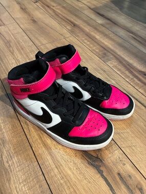 Nike Nike Court Borough Mid 2  Sneakers in Hot Pink, Black & White